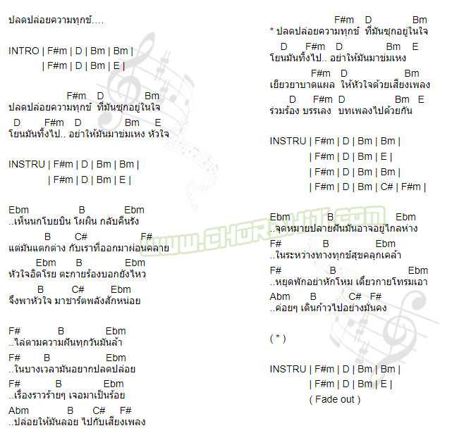 คอร์ดเพลง ปลดทุกข์ - ต้าร์ ตจว.