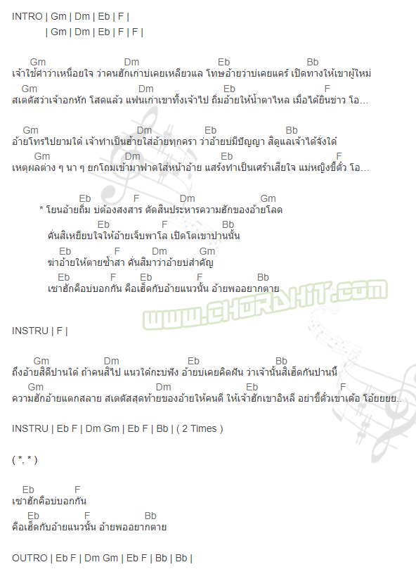 คอร์ดเพลง ตัดสินประหาร - ครูจุ้ย