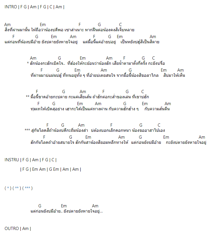 คอร์ดเพลง อาสาเจ็บ (สู่กันโลดสี) - ตั๊กแตน ชลดา ft.ขันโตก ตัวเต็ง